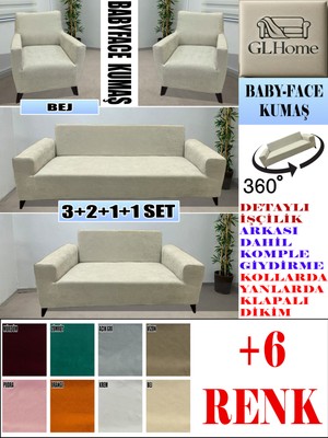 Baby Face Kumaş 3+2+1+1 Komple Giydirme Kanepe&çekyat, Bohem, Porto, Vb. Model Koltuk Kılıfı
