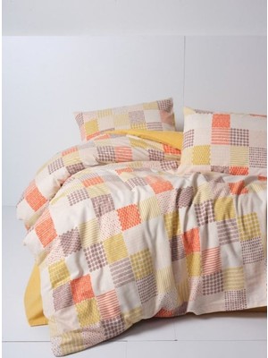 Flanel Nev Takımı Çift Kişilik Palm Hardal