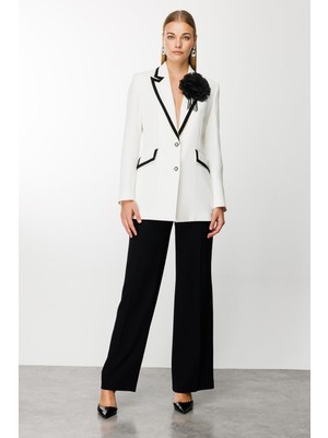 Moda Ilgi Kadın Yüksek Bel Bol Paça Takım Pantolon 4816 Siyah