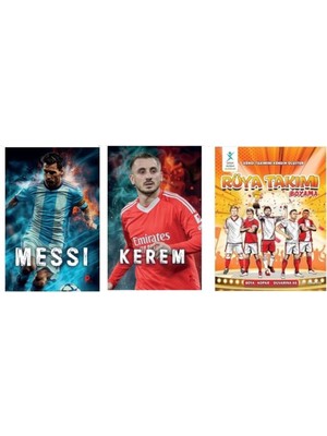 Set Lionel Messi - Kerem Aktürkoğlu - Rüya Takımı Boyama Kitabı (Poster ve Ayraç Hediyeli)
