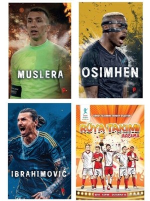 Set Fernando Muslera - Ibrahimović - Victor Osimhen - Rüya Takımı Boyama (Poster ve Ayraç )
