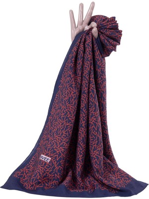 Aura Şal Lacivert-Taba