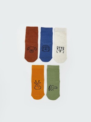 Lcw Baby  Baskılı Erkek Bebek Soket Çorap 5'li  (W5)