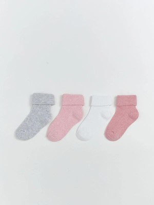 Lcw Kids  Basic Kız Çocuk Soket Çorap 4'lü  (W5)