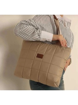 Kadın Vizon Kapitone El Kol ve Omuz  Çanta