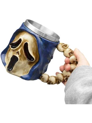 Çığlık Kuru Kafa Paslanmaz Çelik Kupa Bardak Iskandinav Gotik Tarz Dayanıklı Metal Mug Vip Hediyelik