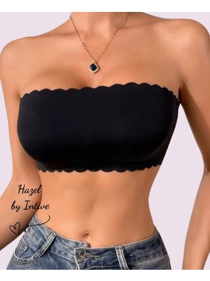 Hazel Silikonlu Askısız Balensiz Lazer Kesim Dikişsiz Çıkarılabilir Padli Ithal Straplez Sütyen