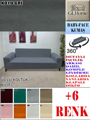 Baby Face Kumaş 3 Lü Komple Giydirme Kanepe & Çekyat, Bohem, Porto, Vb. Model Koltuk Kılıfı