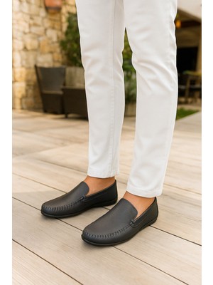 Growish GE0186 Hakiki Deri Esnek Yumuşak Deri Comfort Tokasız Erkek Loafer Babet Ayakkabı