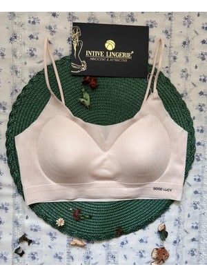 Valentina Fitilli Ince Askılı Hafif Destekli Kopçasız Dikişsiz Lazer Kesim Bralet/sütyen/büstiyer