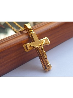 Şıklığın ve Inancın Simgesi Minimal Tasarımlı Altın Renk Haç Kolye