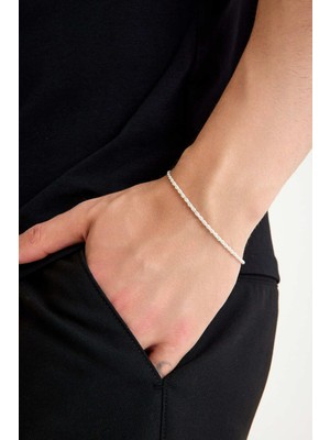 Anda 925 Ayar Gümüş Unisex Burgu Halat Bileklik 2mm