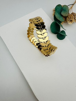 Yaprak Model Çelik Kelepçe (Gold) 22038
