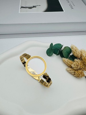 Çeyrek Altınlı Fanus Çelik Kelepçe Gold) 2088