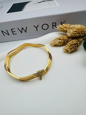 Charmlı Ajda Bilezik Y Harfi  (Gold) 6,7mm 22072