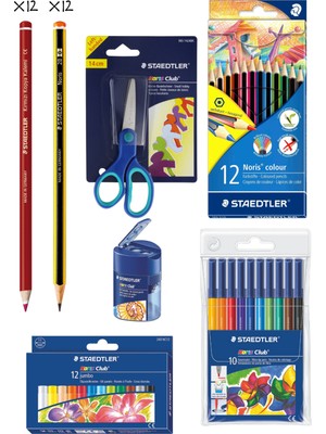 Staedtler & WizDesign Okul Seti - Kurşun Kalem, Kopya Kalemi, Kuru Boya, Pastel Boya, Keçeli Kalem, Kalemtıraş, Makas