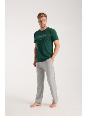 Modaserdem  Erkek Yeşil Kısa Kol Pijama Takımı