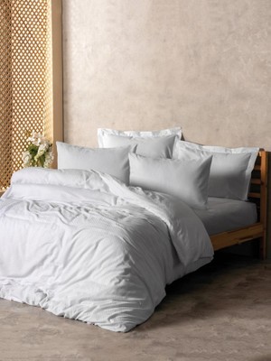 Plaid Çift Kişilik Nev Takımı Beyaz