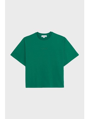 Les Benjamins % 100 Pamuk Oversize Fit Bisiklet Yaka Logolu T Shirt Bayan T Shirt Lbnoosessfuts