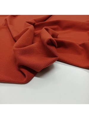 Örme Waffle Kumaş | %100 Pamuk | Kiremit