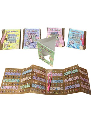 252'LI Çocuk Tırnak Sticker Nail Art Çocuklar Için Tırnak 252 Sticker +Cımbız Tırnak Seti 1 Set