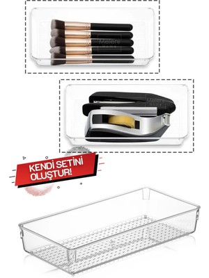 Modüler Çekmece Içi Düzenleyici, Makyaj Takı Düzenleyici - Ofis Masaüstü Organizer 30,5 x 15 cm