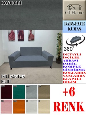 Baby Face Kumaş Çift Kişilik Komple Giydirme 2'li Kanepe, Bohem,porto, Vb Model Koltuk Kılıfı