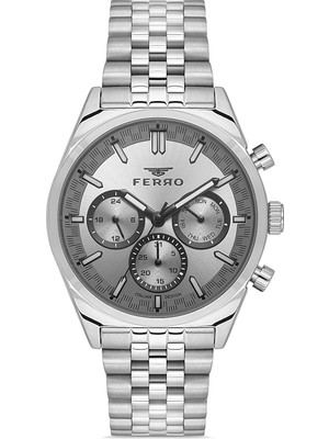 Ferro FM11647AWT-A4 Quartz Çelik Gri 43 mm Erkek Kol Saati