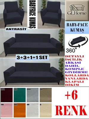 Baby Face Kumaş 3+3+1+1 Komple Giydirme Kanepe&çekyat, Bohem, Porto, Vb. Model Koltuk Kılıfı