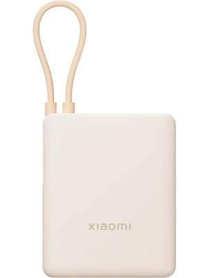 Xiaomi 33W Power Bank 10000mAh (Integrated Cable) - Hızlı Şarj Dahili Type-C Kablolu Kompakt Ten Rengi