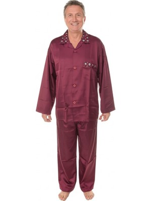 Oppland Erkek Pijama Takımı Saten Kumaş Klasik Model Cepli Rahat Tam Kalıp OPEPT25PIEROMOD89