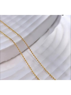 5 Metre 3 mm Gold Renk Metal Toplu Metrelik Zincir Takı Malzemesi Bilye
