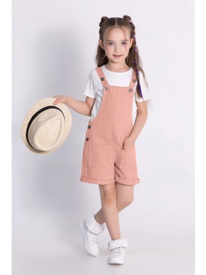 Kız Çocuk Gabardin Şortlu Tulum