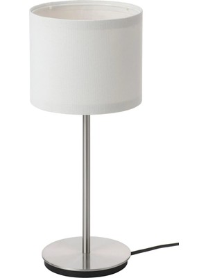 IKEA Rıngsta Skaftet Abajur 41 cm Beyaz Nikel Kaplama Sehpa ve Komodin Için Uygun