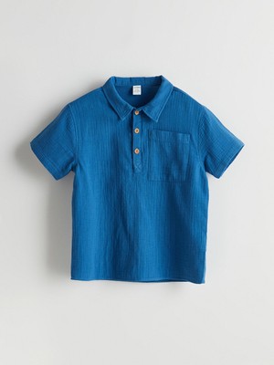 Lc Waikiki Yeni Sezon Kisa Kollu Cepli Erkek Cocuk Gomlek - S5GV50Z1