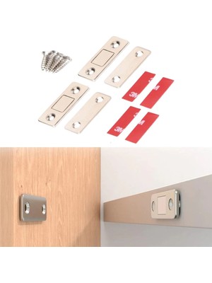 2 Çift Çok Amaçlı Kapı Kapak Dolap Çekmece Mobilya Durdurucu Kapatıcı Mıknatıslar (4915)