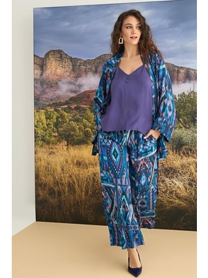 Monamise Etnik Desenli 3'lü Pijama Takımı