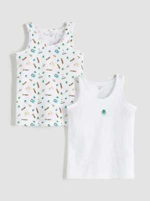 Lcw Kids  Bisiklet Yaka Erkek Çocuk Atlet 2'li  (W5)