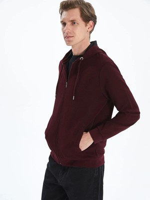 Lcwaıkıkı Classic  Kapüşonlu Uzun Kollu Erkek Fermuarlı Sweatshirt  (W5)