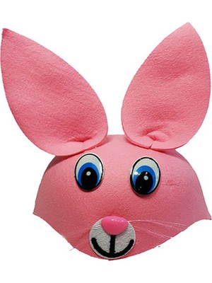 Pembe Renk Kulaklı Tavşan Şapkası Hayvan Şapkası