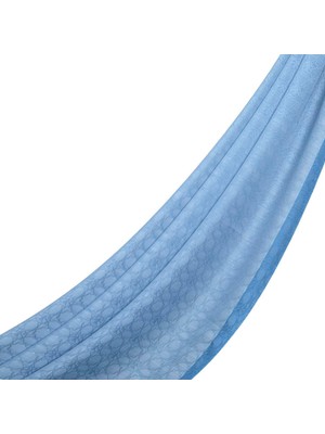 Ipekevi Dört Mevsim Monogram Desen Şal 04356-BEBE Mavisi