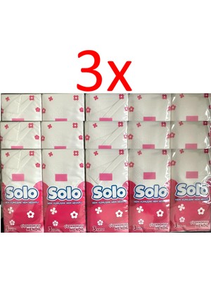 Solo Çiçek Kokulu Cep Mendili 10'lu Paket (3 Adet)