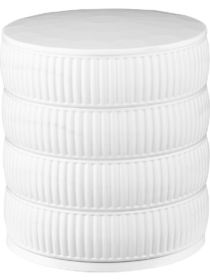 Çizgili 4 Katlı Dönebilen Silindir Takı Organizeri Seti