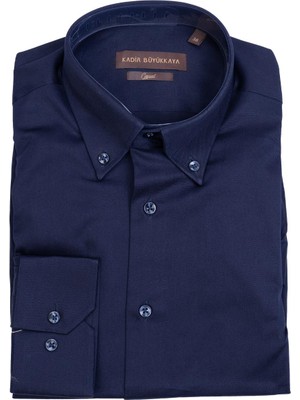 Zarif Tasarım Slim Fit Yaka Düğmeli Pamuklu Erkek GÖMLEK-KAW4655S