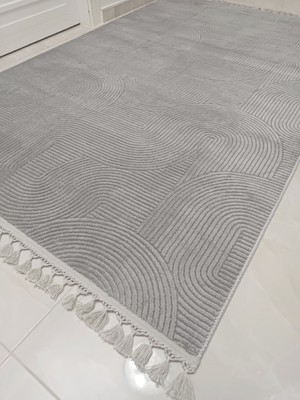 Püsküllü Lüx Kaymaz Taban Halı Koridor Mutfak Yolluk Makinede Yıkanabilir