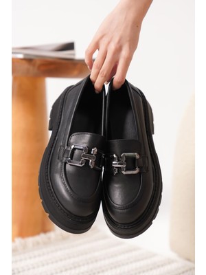 Terry Premium Siyah Kadın Loafer