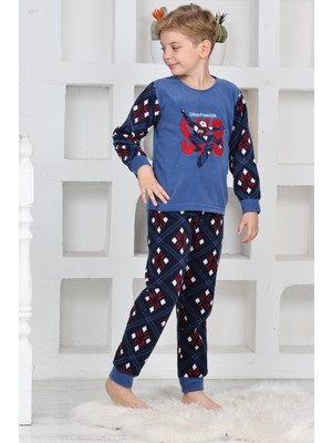 Yeni Sezon Sonbahar/kış Erkek Çocuk Skate 8 Desenli Polar Pijama Takımı 4536