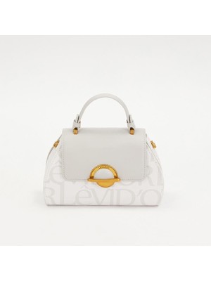 Levidor Beyaz Baskılı Kadın Casual El Çantası