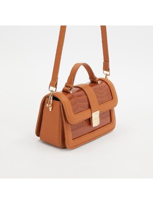 Levidor Taba Kroko Deri Kadın Rugan El Çantası