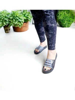 Gezer Kadın Taban Eva V Deniz Havuz Plaj Terliği Gri Düz Topuklu Rahat Kullanım İçin Tasarlandı